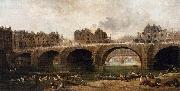 Hubert Robert Demolition of the Houses on the Pont Notre-Dame in 1786 oil painting on canvas